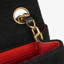 Chanel Mini Quilted Square Jersey Black Flap Bag With 24K Gold-Plated Hardware