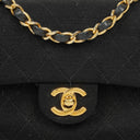 Chanel Mini Quilted Square Jersey Black Flap Bag With 24K Gold-Plated Hardware