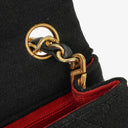 Chanel Mini Quilted Square Jersey Black Flap Bag With 24K Gold-Plated Hardware