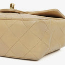 Chanel Mini Quilted Square Leather Beige Flap Bag With 24K Gold-Plated Hardware