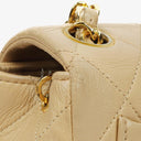 Chanel Mini Quilted Square Leather Beige Flap Bag With 24K Gold-Plated Hardware