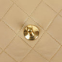 Chanel Mini Quilted Square Leather Beige Flap Bag With 24K Gold-Plated Hardware