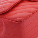 Chanel Mini Rectangular Classic Single Flap Bag Coral Chevron Quilted Lambskin With Gold-Tone Hardware