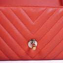 Chanel Mini Rectangular Classic Single Flap Bag Coral Chevron Quilted Lambskin With Gold-Tone Hardware
