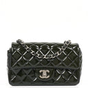 Chanel Mini Rectangular Flap Bag In Quilted Patent Leather With Silver-Tone Hardware,2013-2014