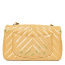 Chanel Mini Rectangular Patent Leather Chevron Single Flap Bag With Silver-Tone Hardware