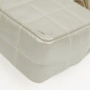 Chanel Mini Rectangular Single Flap Bag Flower Metalic Silver Quilted Lambskin SIlver Tone Hardware