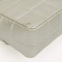 Chanel Mini Rectangular Single Flap Bag Flower Metalic Silver Quilted Lambskin SIlver Tone Hardware