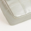 Chanel Mini Rectangular Single Flap Bag Flower Metalic Silver Quilted Lambskin SIlver Tone Hardware