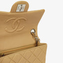 Chanel Mini Square Classic Flap Bag Beige Quilted Lambskin With Silver-Tone Hardware