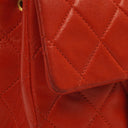 Chanel Mini Square Classic Flap Bag Red Quilted Lambskin 24K Gold-Plated Hardware