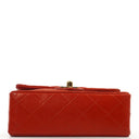 Chanel Mini Square Classic Flap Bag Red Quilted Lambskin 24K Gold-Plated Hardware