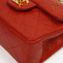 Chanel Mini Square Classic Flap Bag Red Quilted Lambskin 24K Gold-Plated Hardware