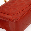 Chanel Mini Square Classic Flap Bag Red Quilted Lambskin 24K Gold-Plated Hardware