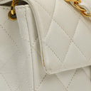 Chanel Mini Square Classic Flap Bag White Quilted Lambskin With 24K Gold-Plated Hardware, 1997-199