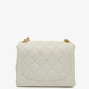 Chanel Mini Square Classic Flap Bag White Quilted Lambskin With 24K Gold-Plated Hardware, 1997-199