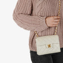 Chanel Mini Square Classic Flap Bag White Quilted Lambskin With 24K Gold-Plated Hardware, 1997-199