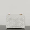 Chanel Mini Square Classic Flap Bag White Quilted Lambskin With 24K Gold-Plated Hardware