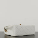 Chanel Mini Square Classic Flap Bag White Quilted Lambskin With 24K Gold-Plated Hardware