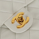 Chanel Mini Square Classic Flap Bag White Quilted Lambskin With 24K Gold-Plated Hardware