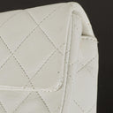 Chanel Mini Square Classic Flap Bag White Quilted Lambskin With 24K Gold-Plated Hardware