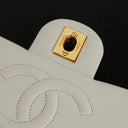 Chanel Mini Square Classic Flap Bag White Quilted Lambskin With 24K Gold-Plated Hardware