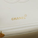 Chanel Mini Square Classic Flap Bag White Quilted Lambskin With 24K Gold-Plated Hardware