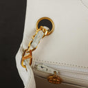 Chanel Mini Square Classic Flap Bag White Quilted Lambskin With 24K Gold-Plated Hardware