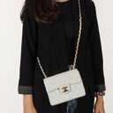 Chanel Mini Square Classic Flap Bag White Quilted Lambskin With 24K Gold-Plated Hardware