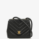 Chanel Mini Square Flap Bag Chevron Quilted Lambskin 24K Gold-Plated Hardware