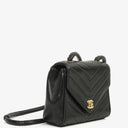 Chanel Mini Square Flap Bag Chevron Quilted Lambskin 24K Gold-Plated Hardware