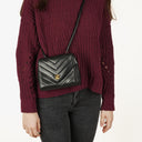 Chanel Mini Square Flap Bag Chevron Quilted Lambskin 24K Gold-Plated Hardware
