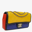 Chanel Multicolor Lambskin Tri-Color Medium Graphic Flap Bag