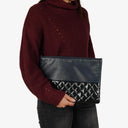 Chanel Navy Lambskin And Olive Green Quilted Patent Leather Large Cosmetic Case, 2014