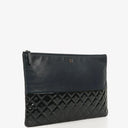 Chanel Navy Lambskin And Olive Green Quilted Patent Leather Large Cosmetic Case, 2014