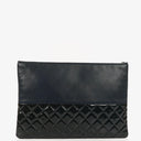Chanel Navy Lambskin And Olive Green Quilted Patent Leather Large Cosmetic Case, 2014