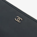 Chanel Navy Lambskin And Olive Green Quilted Patent Leather Large Cosmetic Case, 2014