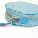 Chanel Nylon Travel Round Blue Pouch, 2002-2003