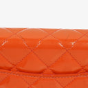 Chanel Orange Quilted Patent Leather Wallet On Chain WOC
