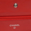 Chanel Orange Quilted Patent Leather Wallet On Chain WOC