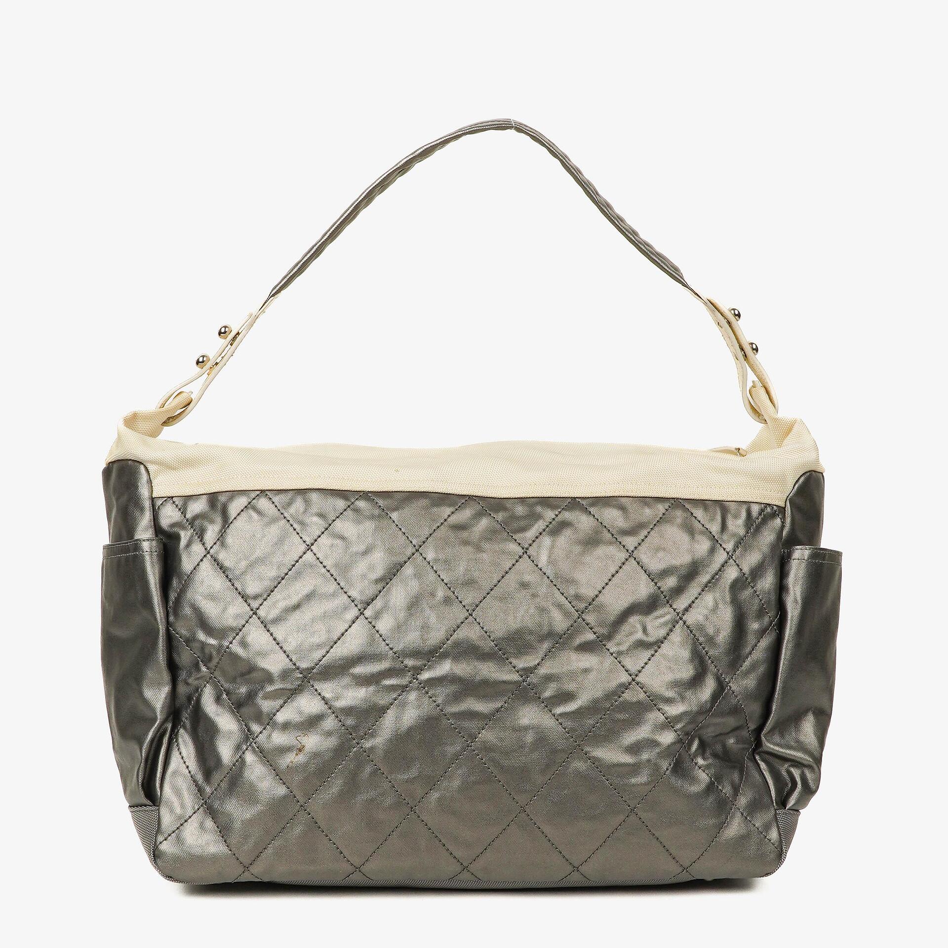 Chanel Paris-Biarritz Silver and Cream Large Hobo Bag