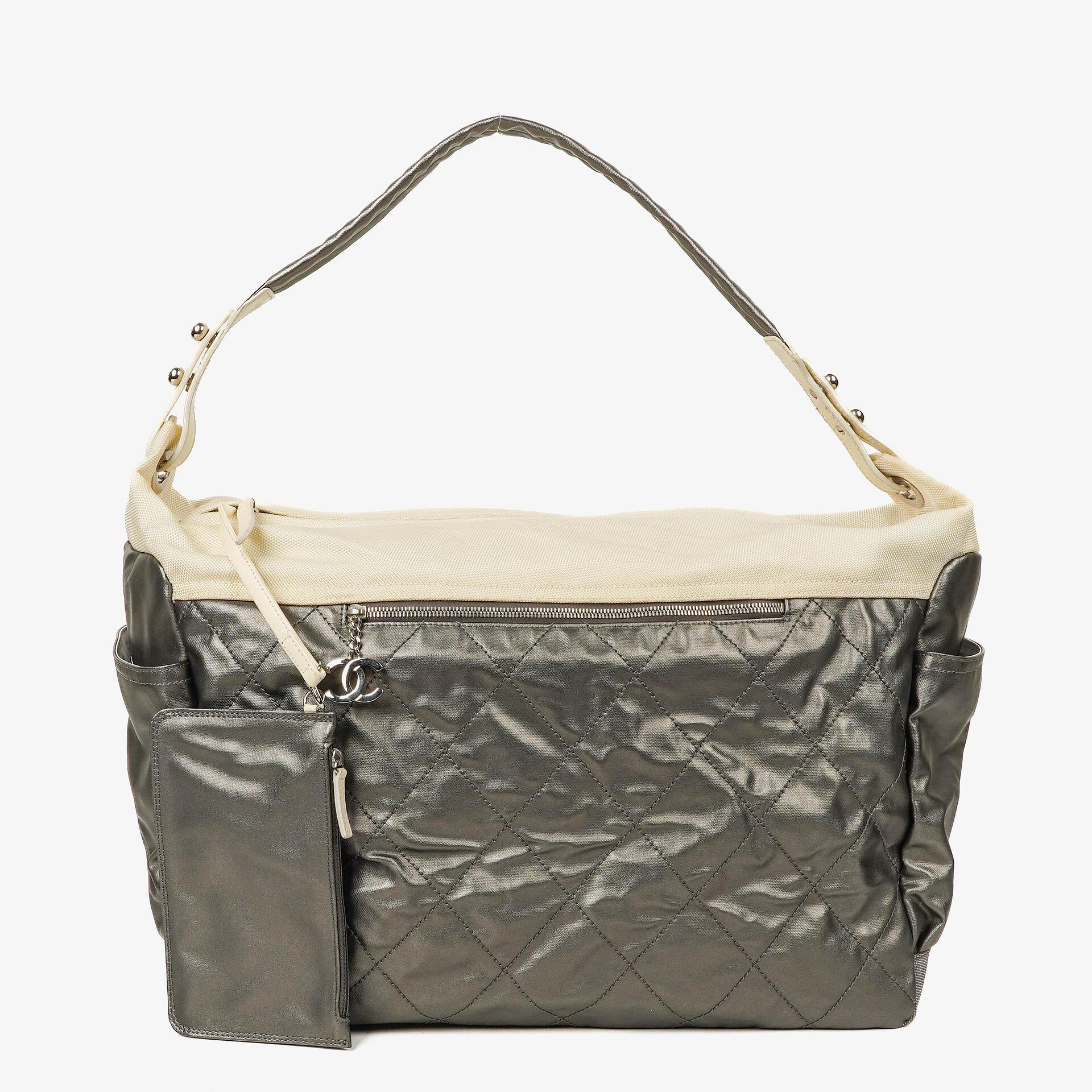 Chanel Paris-Biarritz Silver and Cream Large Hobo Bag