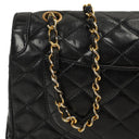 Chanel Paris Classic Medium Double Flap Bag Black Quilted Lambskin With Gold & Silver Tone Combo Hardware