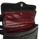 Chanel Paris Classic Medium Double Flap Bag Black Quilted Lambskin With Gold & Silver Tone Combo Hardware