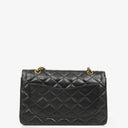 Chanel Paris Classic Medium Double Flap Bag Black Quilted Lambskin With Gold & Silver Tone Combo Hardware
