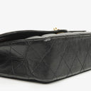 Chanel Paris Classic Medium Double Flap Bag Black Quilted Lambskin With Gold & Silver Tone Combo Hardware