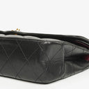 Chanel Paris Classic Medium Double Flap Bag Black Quilted Lambskin With Gold & Silver Tone Combo Hardware