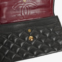 Chanel Paris Classic Medium Double Flap Bag Black Quilted Lambskin With Gold & Silver Tone Combo Hardware