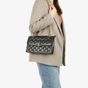 Chanel Paris Classic Medium Double Flap Bag Black Quilted Lambskin With Gold & Silver Tone Combo Hardware