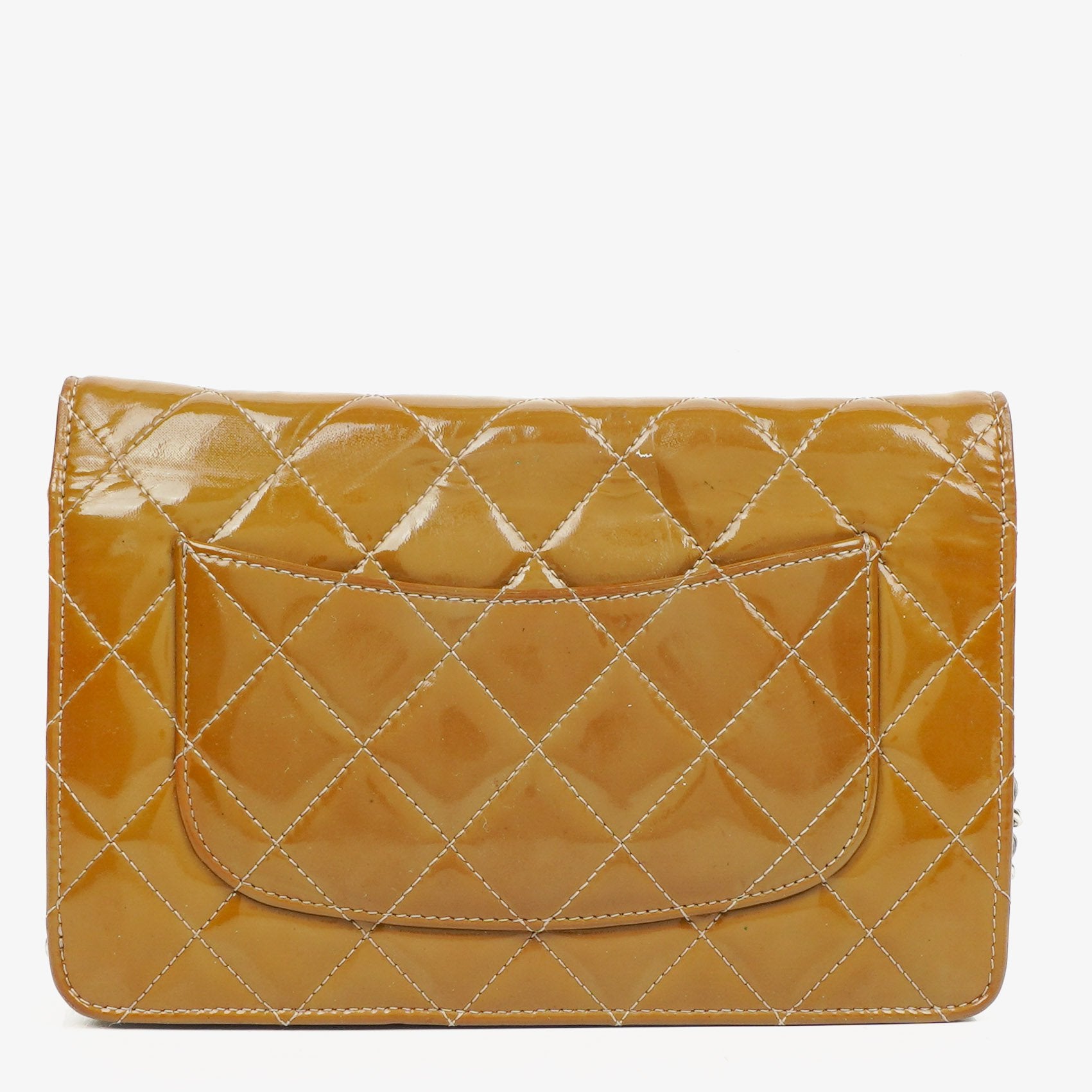 Chanel Patent Quilted Wallet On Chain WOC